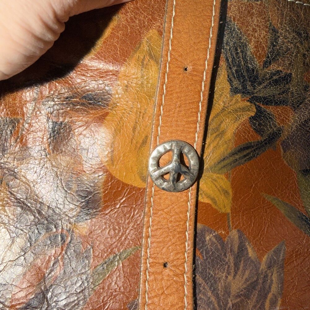 Patricia Nash Crossbody Purse Bag Sunset Floral VENEZIA Heritage PEACE SIGN - Picture 2 of 8